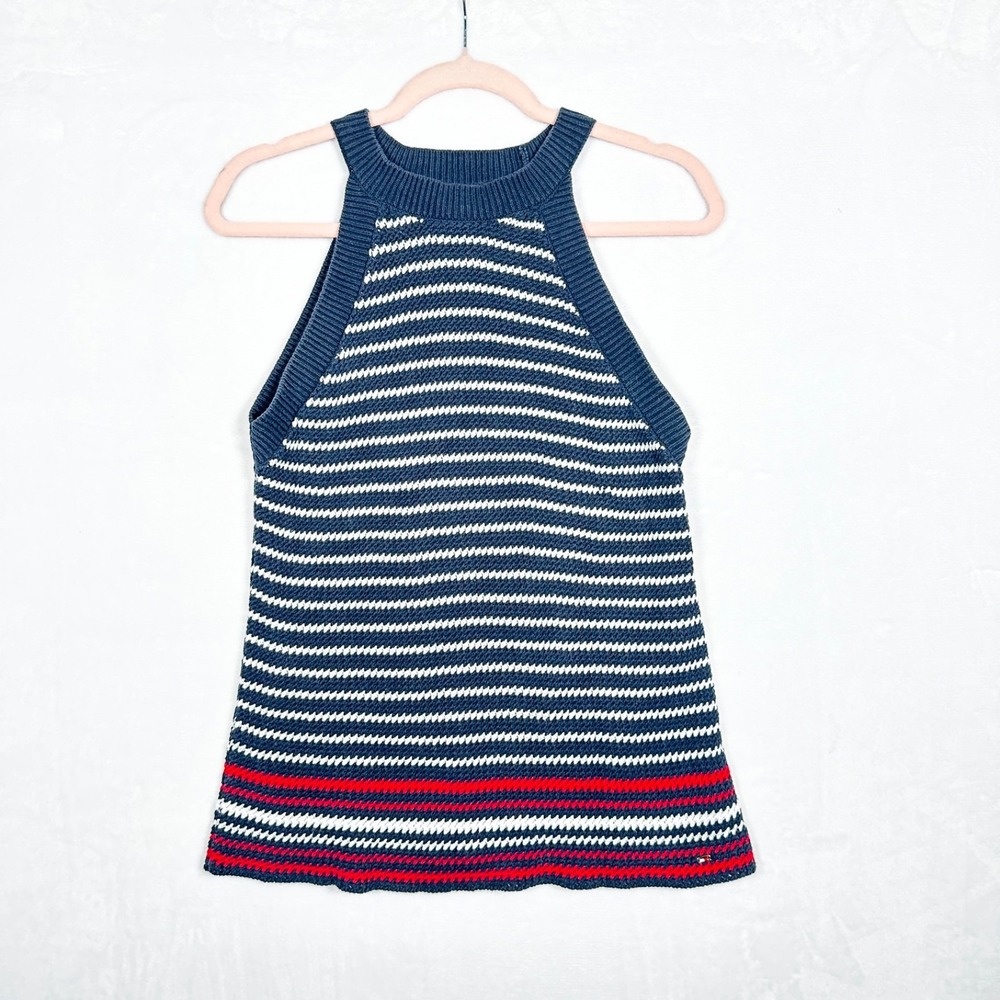 Tommy Hilfiger Knit Halter Medium Striped Patriotic Nautical Academia Ivyleague